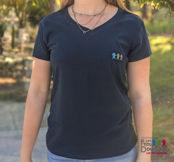 Tee-shirt Femme Col V P'tits Doudous X Cyril Kongo – Image 6